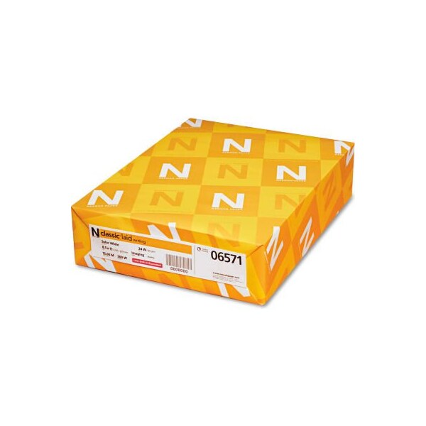 Neenah Paper Classic Laid Stationery Writing Paper 6571, 8-1/2" x 11", Solar White, 500 Sheets/Ream 6571 - main